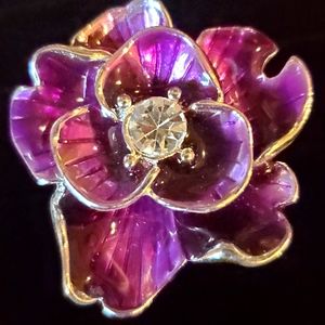 Purple Flower fashion ring